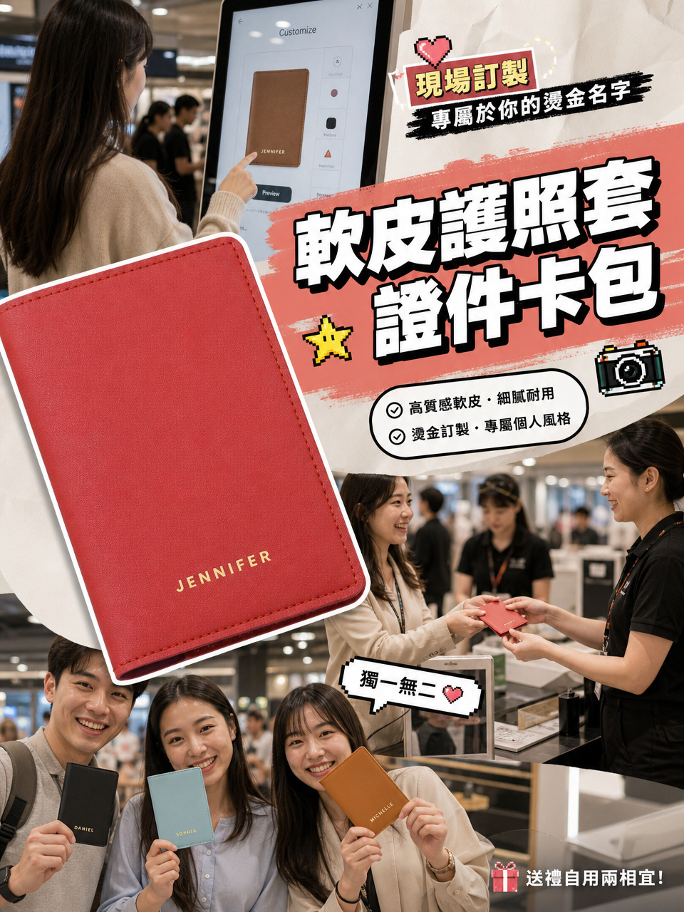 軟皮護照套證件卡包