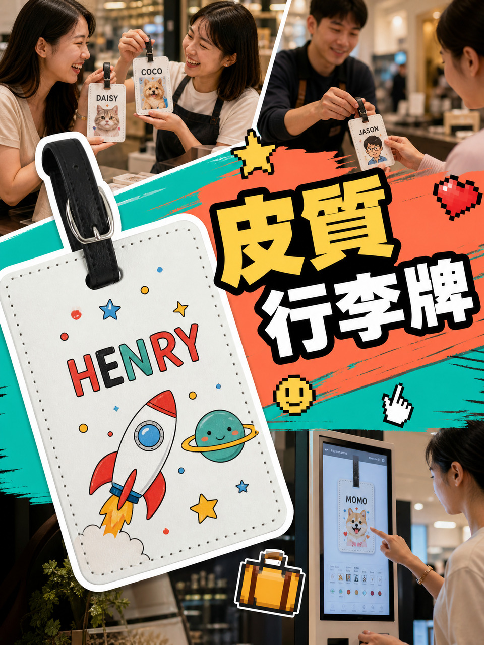 皮質行李牌